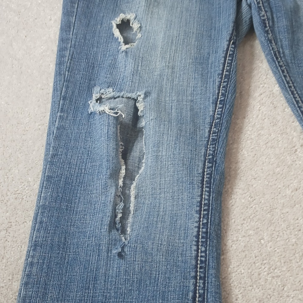Hydraulic Lola Curvy Almost Bootcut Jeans Women 17/18 Blue Denim Distressed - Picture 3 of 15